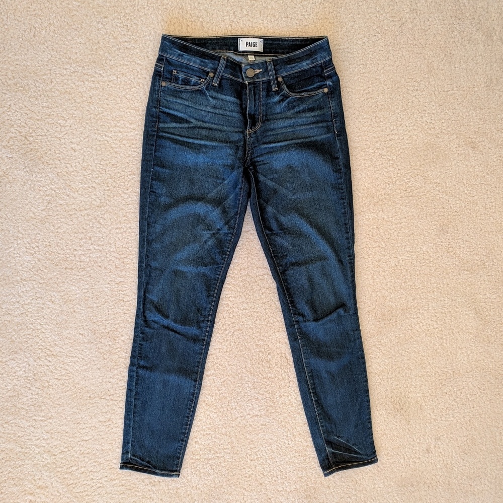 Paige Verdugo Ankle Dark Blue Skinny Jeans 27